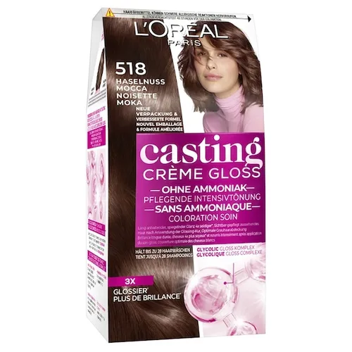 LOreal-Paris Haarfarbe ColorationCrème Gloss Intensivtönung 518 Haselnuss Mocca 1 Stk. (4,99 € / 1 Stk.)