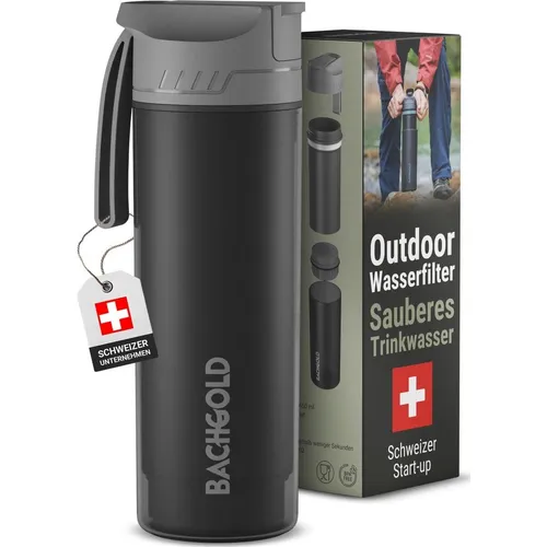 Bachgold Selfpress 500ml Wasserfilter - Schwarz - One Size - Caravan-Zubehör mit innovativem Wasserfiltersystem, ideal für sauberes Trinkwasser unterwegs.