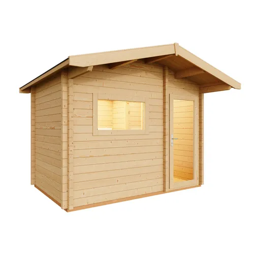 Infraworld Gartensauna Terra 3 - Außensauna mit Vorraum 341 x 230 cm - Saunen, Dampfbäder & Infrarot-Wärmekabinen, hochwertige Verarbeitung und großzügiger Vorraum für maximalen Komfort.