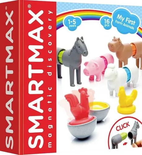 SmartMax My first Farm Animals 16 Teile - Baukästen & Bausteine für erste Faszination des Magnetismus! Spielerisch Tier-Kreationen erstellen mit 16 Teilen. Ideal für Kinder ab 1 Jahr.