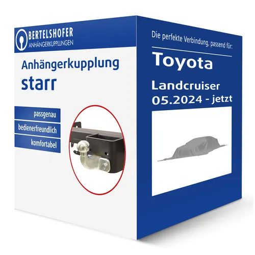 TowCar Starr Anhängerkupplung für Toyota Landcruiser (05.2024 - jetzt) - Anhängerkupplung von TowCar mit 3500 kg Anhängelast, keine Eintragung in Fahrzeugpapiere nötig - ideal für unkompliziertes Ziehen von Anhängern.
