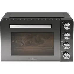 ProfiCook® Minibackofen 30L | Umluft + Ober-/Unterhitze | Mini Backofen mit Drehspieß und Pizzastein | Minibackofen mit Umluft | 1500W | PC MBG 1277