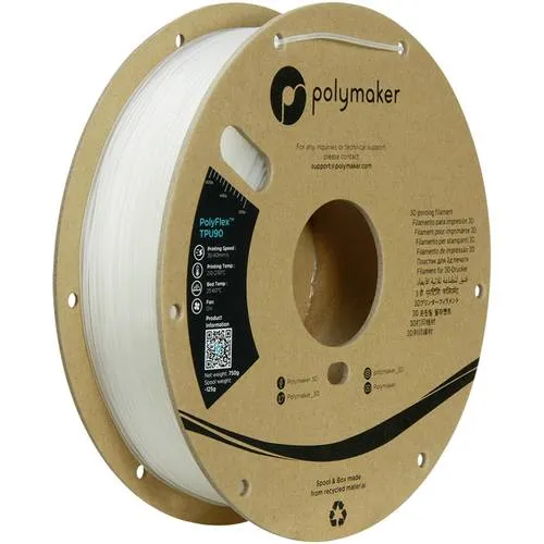Polymaker PolyFlex TPU-90A 750g - Flexibles 3D-Druck Filament - Zubehör für 3D-Drucker, bietet hohe Flexibilität und UV-Beständigkeit für langlebige Drucke.