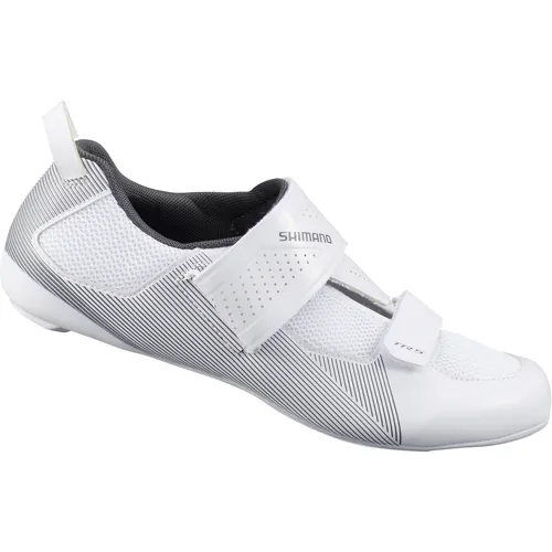 Shimano TR501 white (W01) 43 - Fahrradschuhe für Mountainbiken und Rennradfahren, mit nahtloser Konstruktion für optimale Passform und T1-Quickstrap für schnellen Einstieg.