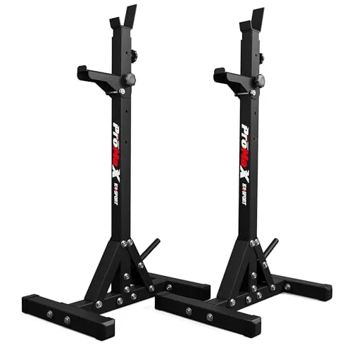 K-Sport: Squat Rack I verstärkte Langhantelablage bis 250 kg belastbar I Hantelablage zum effektiven Muskeltraining I höhenverstellbarer Hantelständer I Kniebeugenständer, inkl. E-Book