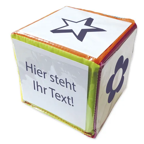 Blanko-Würfel mit Einstecktaschen 25 cm - TimeTEX - Sonstige, individuell gestaltbarer Würfel mit großen transparenten Sichtfenstern auf allen Seiten, ideal für kreative Spiele und Projekte.
