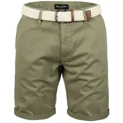 Amaci&Sons Chinoshorts BERWYN Herren Bermuda Short Hose Regular Fit inkl. Gürtel W40 - Stylische Chinoshorts für Herren in Olive. Die bequeme Passform und die seitlichen Eingrifftaschen machen sie ideal für den Alltag. Pflegeleicht und aus hochwertiger Baumwolle gefertigt.