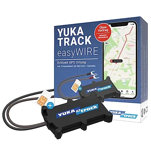easyWire (2G) GPS-Tracker - europaweite Datenflat für 12 Monate, ideal für PKW-Überwachung und App-Steuerung in Schwarz