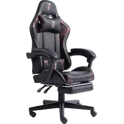 Gaming Chair im Racing-Design mit flexiblen gepolsterten Armlehnen - ergonomischer PC Gaming Stuhl in Lederoptik - Gaming Schreibtischstuhl mit aus...