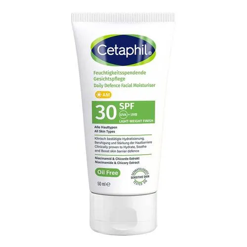 Cetaphil® Feuchtigkeitsspendende Gesichtspflege LSF 30 – Intensiver Schutz für empfindliche Haut - Cetaphil® Feuchtigkeitsspendende Gesichtspflege LSF 30 bietet intensiven Schutz und Feuchtigkeit für alle Hauttypen. Ideal für empfindliche Haut, schützt sie zuverlässig vor UV-Strahlen und sorgt für ein angenehmes Hautgefühl.