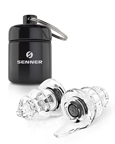 Senner ® MotoPro Gehörschutz - Ohrstöpsel für Motorradfahrer - Ohrenmedikation, ideal für Motorradfahrer mit Klangtreuer Dämpfung, hypoallergen und im edlen Aluminiumbehälter für unterwegs.
