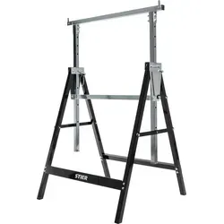 STIER Teleskop-Arbeitsbock, 200 kg - Höhenverstellbar - Arbeitsbock für Renovierungs- und Handwerksarbeiten, höhenverstellbar von 82 - 130 cm, stabil und vielseitig einsetzbar als Klappbock oder Unterstellbock.