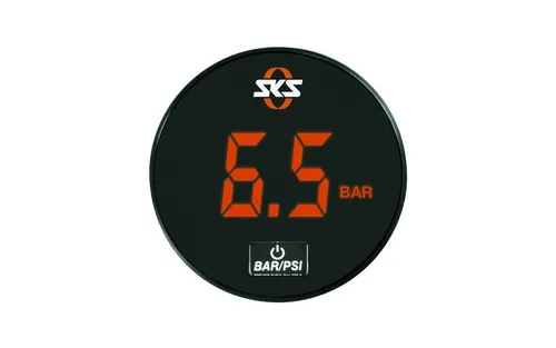 SKS Digitalmanometer 63mm für AIRMOTION 12.0 und AIR-X-PLORER DIGI 10.0 - Luftpumpen mit präziser digitalen Druckanzeige in Bar und PSI. Ideal für exakte Reifendruckmessung und kompatibel mit SKS-Standpumpen ab 2022.