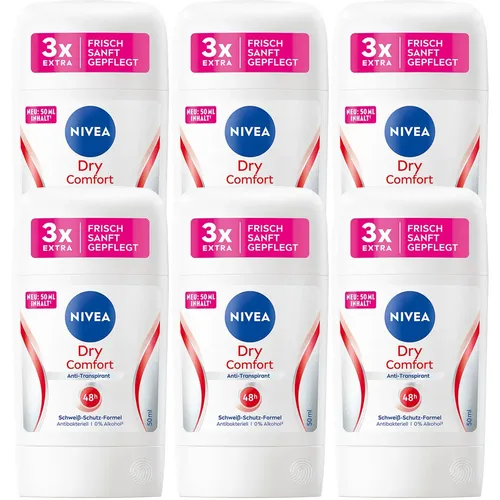 Nivea Dry Comfort Plus Anti Transpirant Deo Stick 50ml 6er PackNivea Dry Comfor