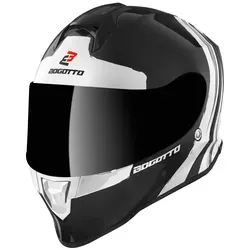 Bogotto V151 Wild-Ride Helm - Schwarz-Weiß, Größe XL für Männer - Motorradhelm mit thermoplastischer Schale und kratzfestem Visier, ideal für Sicherheit und Stil auf jeder Fahrt.