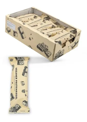 KoRo Veganer Proteinriegel Schokolade Brownie – 15 x 55 g - Proteinriegel mit hohem Eiweiß- und Ballaststoffgehalt, ideal für nach dem Workout und perfekt für vegane Ernährung – schokoladiger Genuss für unterwegs!