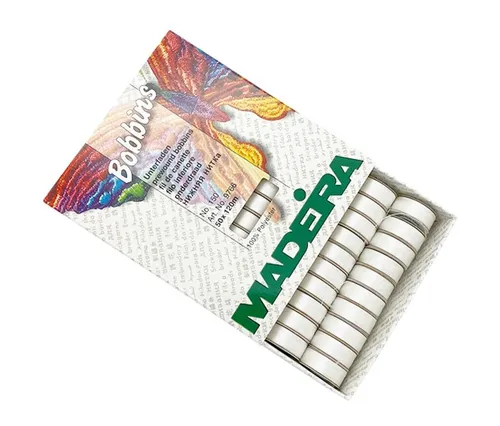 MADEIRA Bobbins No.150 / 50 x 120m Unterfaden für Stickmaschinen Farbe - weiß