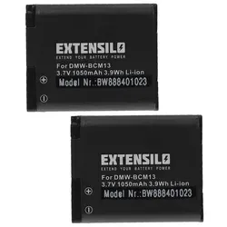 EXTENSILO 2x Akku kompatibel mit Panasonic Lumix DMC-TZ41, DMC-TZ40W, DMC-TZ40S, DMC-TZ40R, DMC-TZ55 Kamera (1050 mAh, 3,7 V, Li-Ion)
