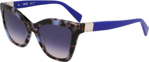 Liu Jo LJ804S Damen-Sonnenbrille - Vollrand Eckig in Blau - Sonnenbrillen für Damen, stilvolles Acetat-Gestell in edlem Blau mit Verlaufsgläsern, ideal für trendbewusste Looks.