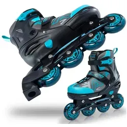 Apollo Champion Inliner für Kinder und Erwachsene, größenverstellbar von 31 bis 42 - INLINER FÜR JUNG UND ALT: Die Apollo Champion Inline Skates bieten eine perfekte Passform und Komfort für alle Altersgruppen. Mit LED Rollen für zusätzlichen Fahrspaß und Sicherheit sind sie ideal für sportbegeisterte Nutzer.