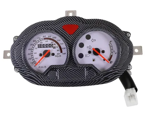 Tachometer für Baotian CPI Explorer Keeway Generic Sachs Benzhou 2-Takt - Einzelne Cockpit-Instrumente, hochwertiger analoger Tachometer im Carbon-Look, ideal für präzise Geschwindigkeitsmessung und verbessertes Fahrgefühl.