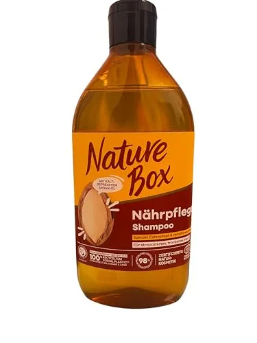 Nature Box Shampoo Nährpflege (385 ml), Shampoo für trockenes Haar mit kaltgepresstem Argan-Öl, Haarshampoo für intensive Pflege