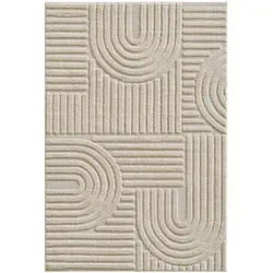 Ayyildiz Teppiche ART 1121 Teppich - Rechteckiger Flachgewebe-Teppich mit 3D Hoch-Tief-Effekt, weichem Hochflor und pflegeleichtem Polypropylen, ideal für gemütliche Wohnräume.