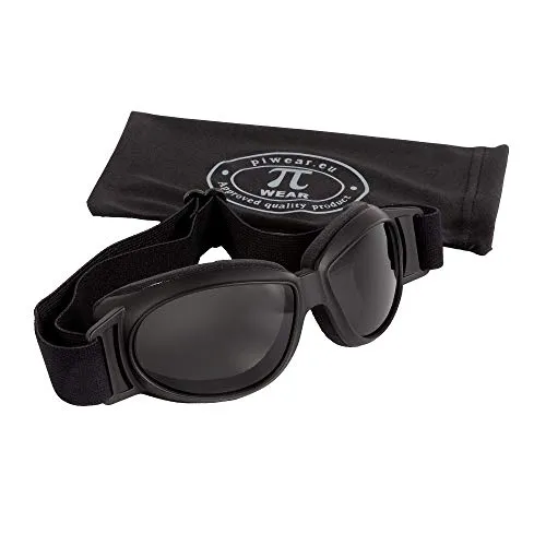 PiWear Motorradbrille Black Hills SM - Schwarz - Sportbrillen für Motorradsport mit Anti-Beschlag-Beschichtung und flexiblen Bügeln für optimalen Tragekomfort.