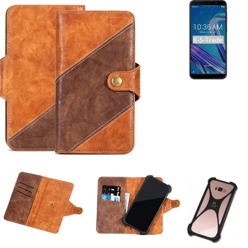 Handy-Hülle für Asus ZenFone Max Pro (M1) Wallet Case Cover Smarthphone Braun