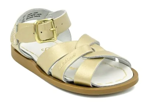 Salt Water ORIGINAL 820 Sandale Gold - Hochwertige Sandalen aus 100% Leder, ideal für den Strand. Salzwasser- und rutschfest, passen sich perfekt an den Fuß an und bieten optimalen Komfort für Kinder.