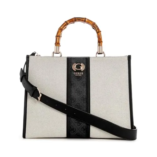 Guess Kerima Bamboo Schultertasche - Damentasche mit 2 Fächern und stylischem Bambusgriff, ideal für den Freizeitlook. Hochwertige Verarbeitung und elegantes Design in Mehrfarbig.