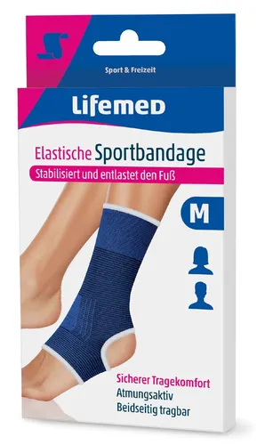Lifemed Sportbandage "Fußgelenkschutz" Größe: M - Sportbandage für optimalen Fußgelenkschutz, ideal für Sportler und aktive Menschen, bietet Stabilität und Unterstützung.