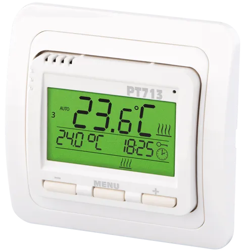 ELEKTROBOCK PT713 - Digitaler Raumthermostat mit beleuchtetem LCD-Display, flexible Wochenprogramme und optimale Heizungssteuerung