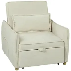 HOMCOM Schlafsessel 3 in 1 – Umwandelbarer Sessel mit Bettfunktion - Vielseitiger Schlafsessel für Wohnzimmer: Wandelt sich leicht in eine Chaiselongue oder ein Gästebett. Mit breiter Sitzfläche und verstellbarer Rückenlehne – ideal für entspannte Stunden und spontane Übernachtungen.