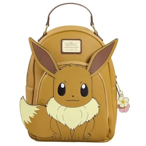 Loungefly Pokemon Eevee Mini Backpack - Niedliche Sammeltasche für Anime Fans - Tagesrucksäcke mit hochwertigem Kunstleder, ideal für Pokemon Liebhaber. Perfekt für Uni, Arbeit oder Reisen und ein exklusives Design, das nur bei Amazon erhältlich ist.