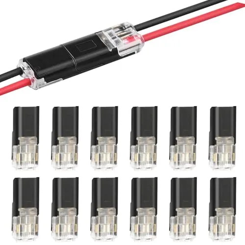 AOROPS 2-Polig Kabel Steckverbinder Stecker, 12 Stück Auto Stecker Steckverbindung Steckverbinder Verbindungsklemme 2 Polig, 18-24AWG Draht-Schnellspleiß-Steckverbinder Kabel Crimp Anschluss