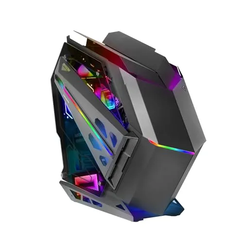 Mars Gaming MC-TITAN XXL ATX Gaming Case - Futuristisches PC-Gehäuse mit doppelter LED-Leiste und ARGB-Frontbeleuchtung, ideal für High-End-Gaming und fortschrittliche Kühlungssysteme.