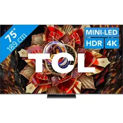 TCL 75 Zoll QD Mini-LED C91K 4K (2025) - Fernseher mit Mini-LED Local Dimming für starken Kontrast und hohe Helligkeit. Erlebe realistische Farben dank QLED-Technologie und genieße klaren Klang durch sechs integrierte Bang & Olufsen Lautsprecher.