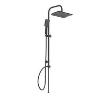 Schütte Duschset MALLORCA Regendusche ohne Armatur Schwarz - Duschpaneele mit großem Wellness Duschset, inklusive designstarker Handbrause und 3 einstellbaren Strahlarten für ein individuelles Duscherlebnis.