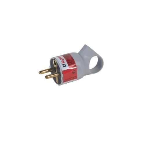 LEGRAND Schutzkontakt-Stecker Knickschutz mit Ausziehhilfe grau