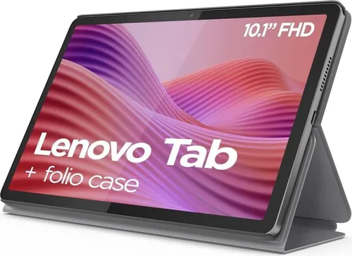 Lenovo Tablet ZAEH0028SE Luna Grey 10,1 Zoll - Tablet mit 64GB Speicher, 10,1 Zoll Display und Helio G85 Prozessor, inklusive schützendem Folio Case für optimalen Komfort und Schutz.
