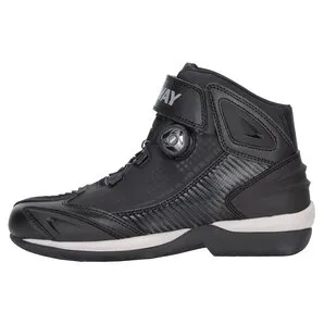 FASTWAY City 1 Stiefel schwarz, 43 - Innovatives Schnürsystem - Citystiefel mit atop-System für schnellen und bequemen Verschluss. Leicht und robust aus Microfiber, ideal für Motorradfahrer.