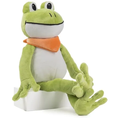 Schaffer 5733 Plüsch Frosch Quark 34cm - Plüsch-Spielzeug, nachhaltig und langlebig, ideal als Geschenk – 100% maschinenwaschbar bei 30°C für einfache Pflege.