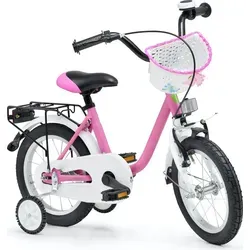 Klee Kids 14 Zoll Kinderfahrrad in Matt Pink - Hochwertiges 14 Zoll Mädchenfahrrad mit Rücktrittbremse, V-Brake vorne und Aluminium-Felgen. Ideal für Kinder von 3 bis 4,5 Jahren – sicher und robust für unbeschwerten Fahrspaß!