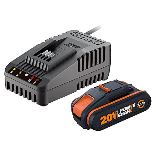 WORX PowerShare WA3553 Akku Set 20V Max - 7,0Ah - Elektrowerkzeug-Akkus mit hoher Kapazität von 7 Ah, ideal für längere Einsatzzeiten und leistungsstarke Geräte.