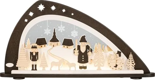 WEIGLA Schwibbogen Erzgebirge - Original Erzgebirgische Weihnacht - Moderne indirekte Beleuchtung aus Acryl und Holz, energieeffizient mit einfacher Installation, perfekt für festliche Stimmung an Feiertagen.
