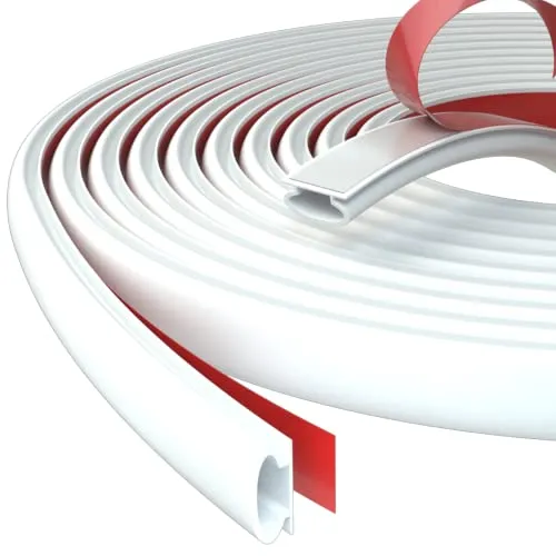 Selbstklebendes Türdichtungsband D-Weiß, 6M – Flexibel und Wasserdicht - Multifunktionales Dichtungsband für Türen und Fenster, ideal gegen Zugluft, Staub und Geräusche. Hergestellt aus hochwertigem TPE-Material für langfristigen Schutz und einfache Anwendung.