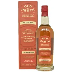 Old Perth Palo Cortado - Limited Edition Blended Malt Scotch Whisky - Exklusive Limited Edition, gereift in seltenen Palo Cortado Sherry-Fässern für komplexe Aromen von fruchtigem Sherry und Gewürzen. Ungefiltert und ungefärbt mit 55,8% Vol. Nur 7.200 Flaschen weltweit.