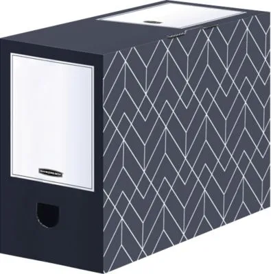 Bankers Box 5 Archivboxen Décor Serie mitternachtsblau/weiß 15,0 x 34,5 x 25,3 cm (4483001)