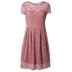 Vila Cocktailkleid Kalila - Elegantes Spitzenkleid in Altrosa - Kleider: Stilvolles Cocktailkleid mit feiner Spitze und Keyholeverschluss, perfekt für festliche Anlässe und besondere Momente.